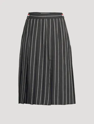 Wool Pleated Midi Skirt