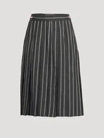 Wool Pleated Midi Skirt