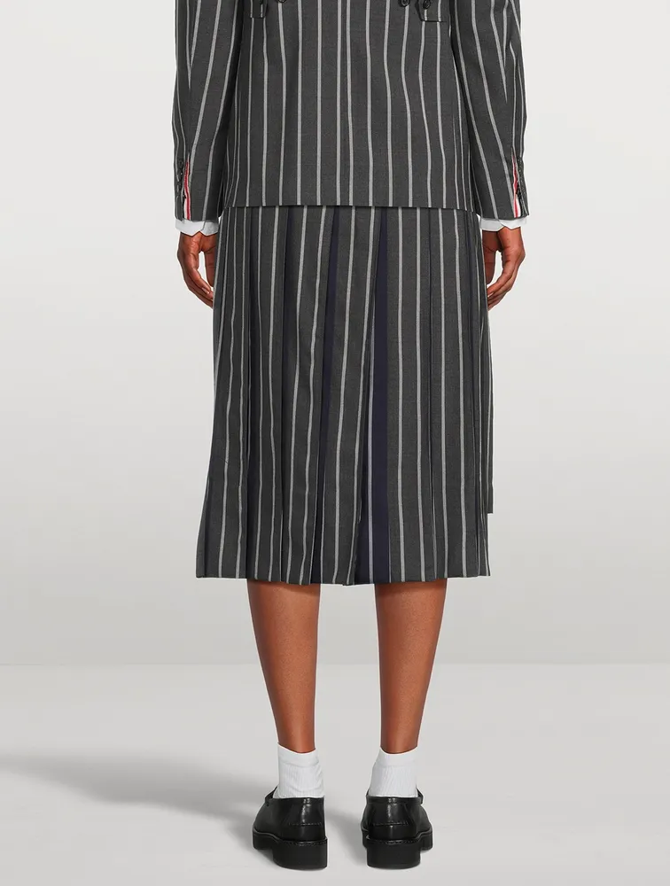 Wool Pleated Midi Skirt