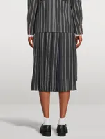 Wool Pleated Midi Skirt
