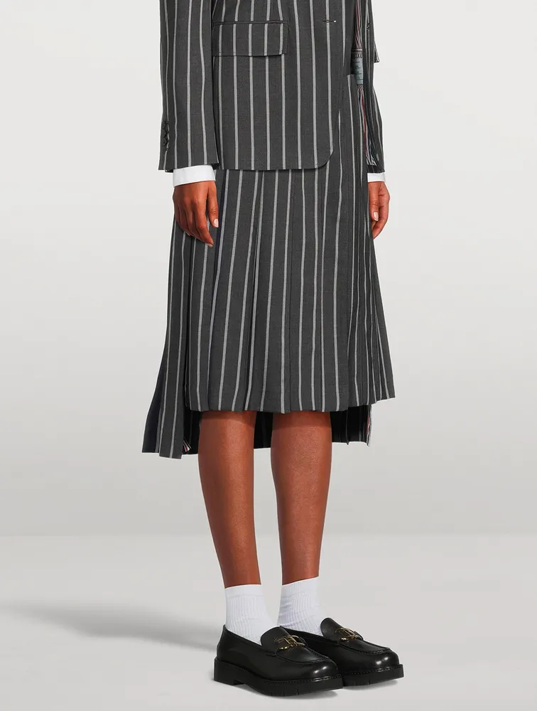 Wool Pleated Midi Skirt