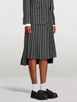Wool Pleated Midi Skirt