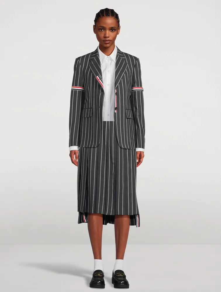 Wool Pleated Midi Skirt