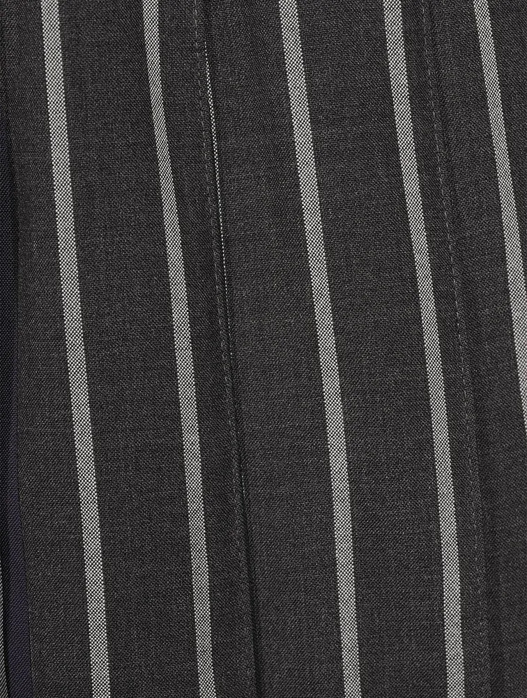Wool Pleated Midi Skirt