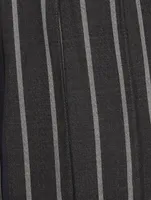 Wool Pleated Midi Skirt