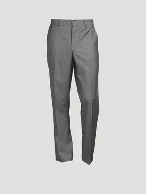 Wool Relaxed-Fit Pants Striped Print