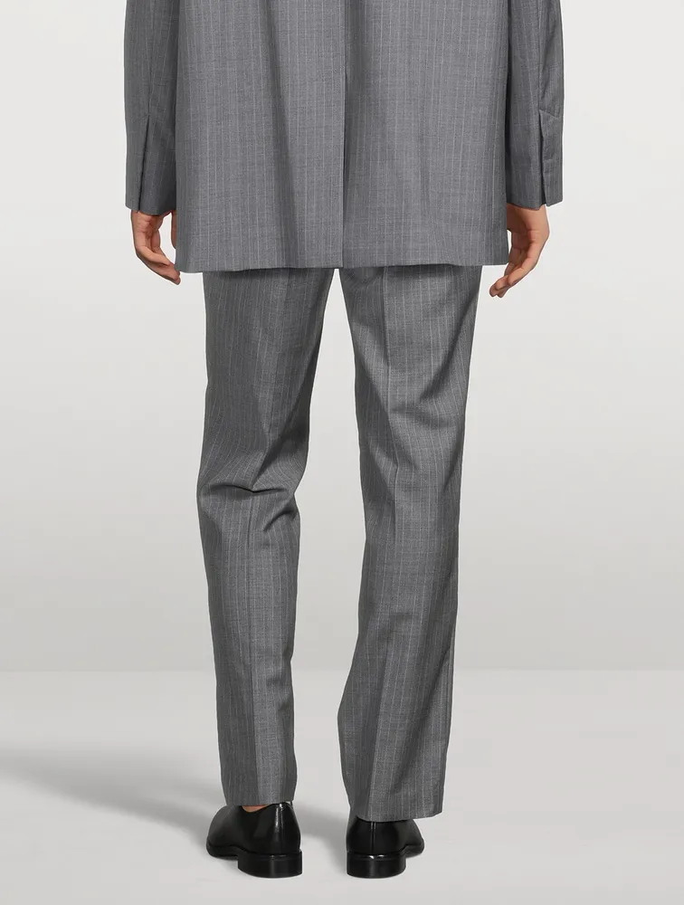 Wool Relaxed-Fit Pants Striped Print