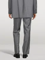 Wool Relaxed-Fit Pants Striped Print