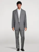 Wool Relaxed-Fit Pants Striped Print