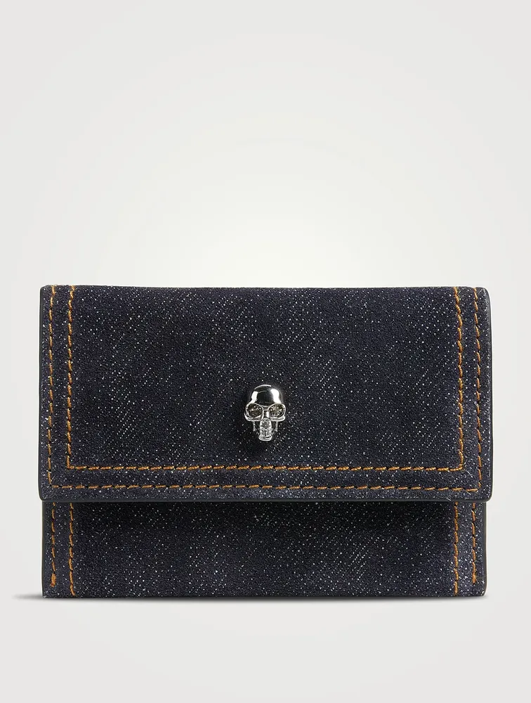 Skull Denim Envelope Card Holder