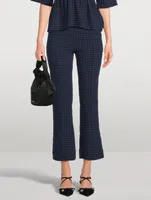 Checkered Seersucker Crop Pants