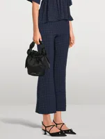 Checkered Seersucker Crop Pants