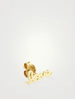 Tiny Gold Love Script Stud Earring