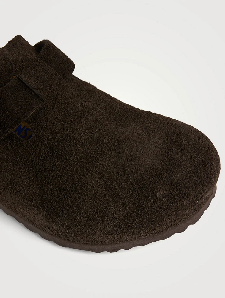 Boston Suede Clogs With Soft Footbed