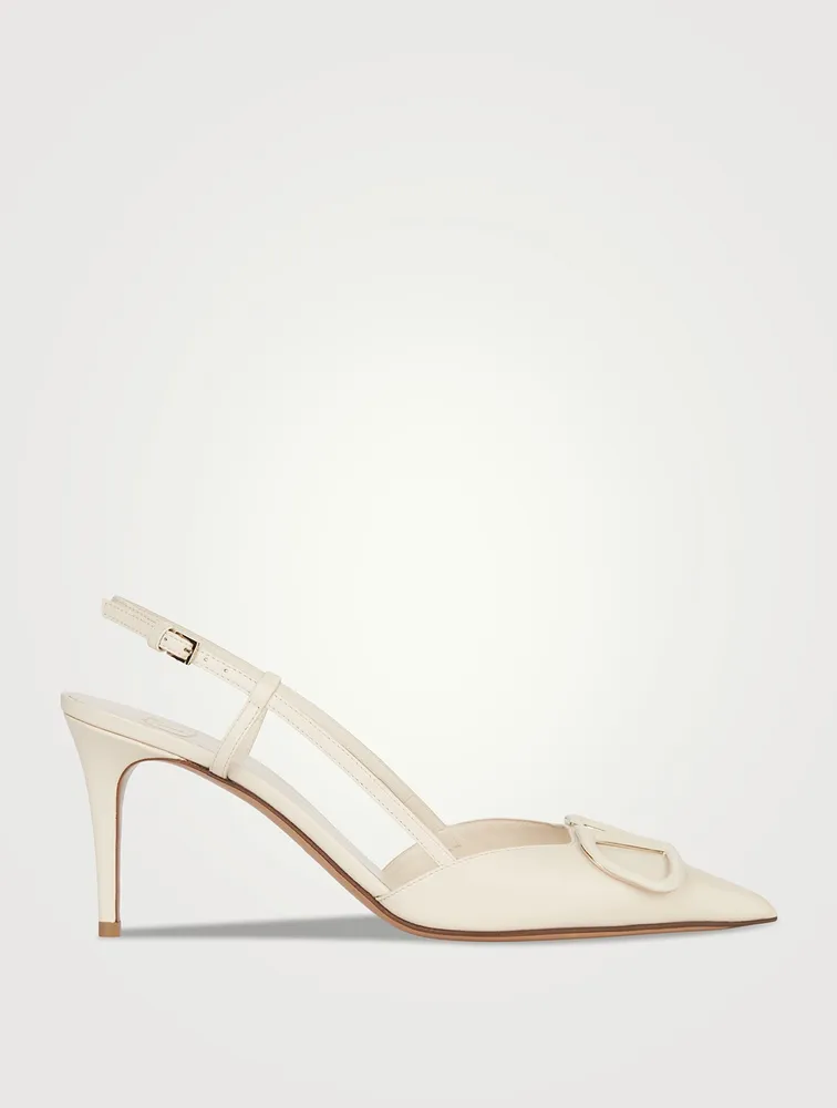 VLOGO Leather Slingback Pumps