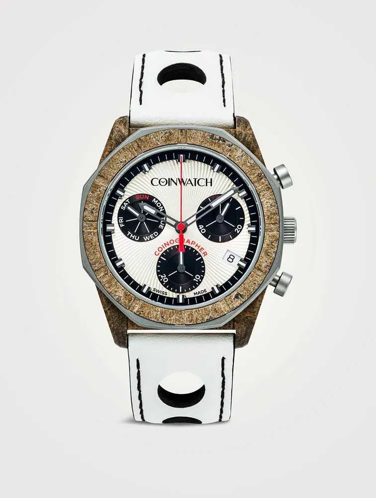 Medallion Coinographer Vegan Leather Watch