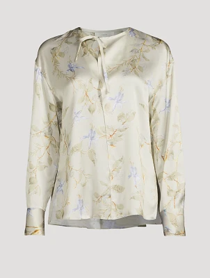 Silk Blouse Bellflower Print