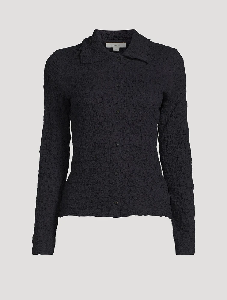 Smocked Long-Sleeve Shirt