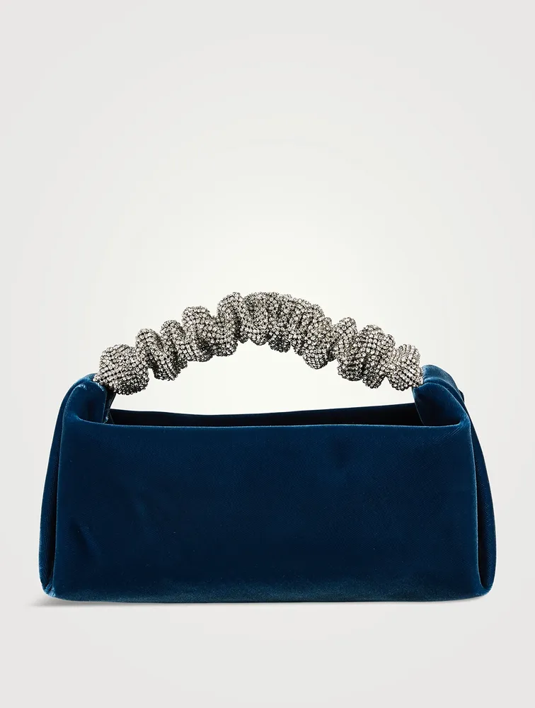 Mini Scrunchie Embellished Velvet Shoulder Bag