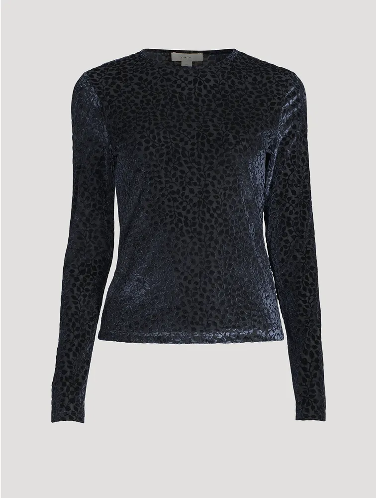 Velour Burnout Top
