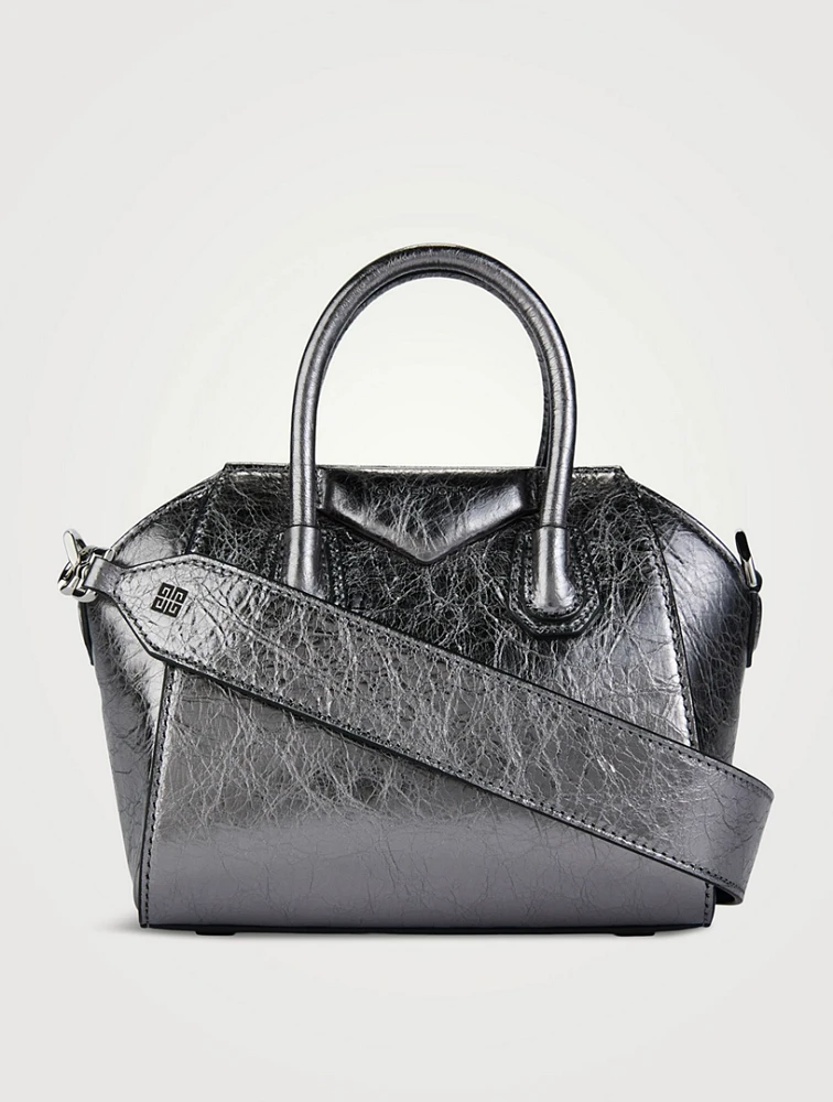 Toy Antigona Metallic Leather Bag