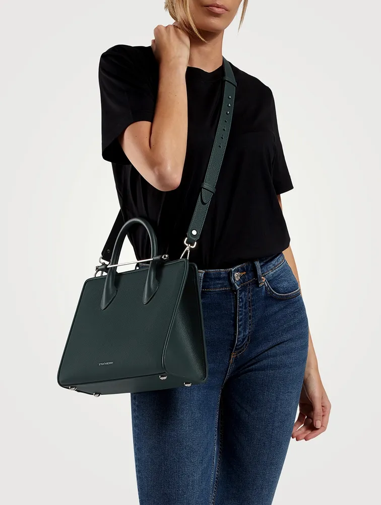 Midi Leather Tote Bag