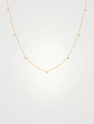14K Gold Seven Diamond Necklace