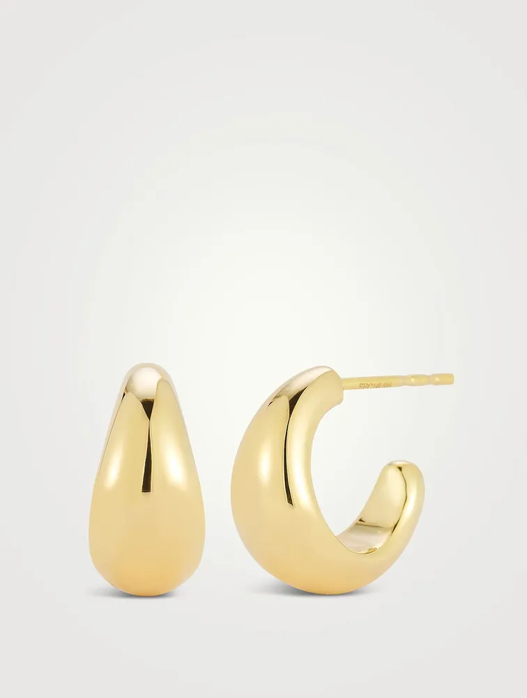 Jumbo 14K Gold Dome Hoop Earrings