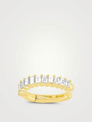 14K Gold Ear Cuff With Baguette Diamonds