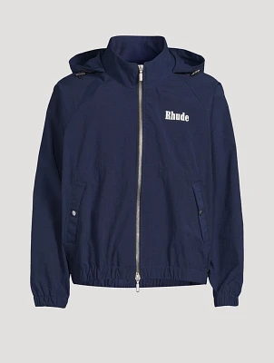 Nylon Hooded Track Jacket