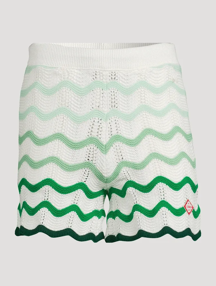 Wavy Gradient Crochet Shorts