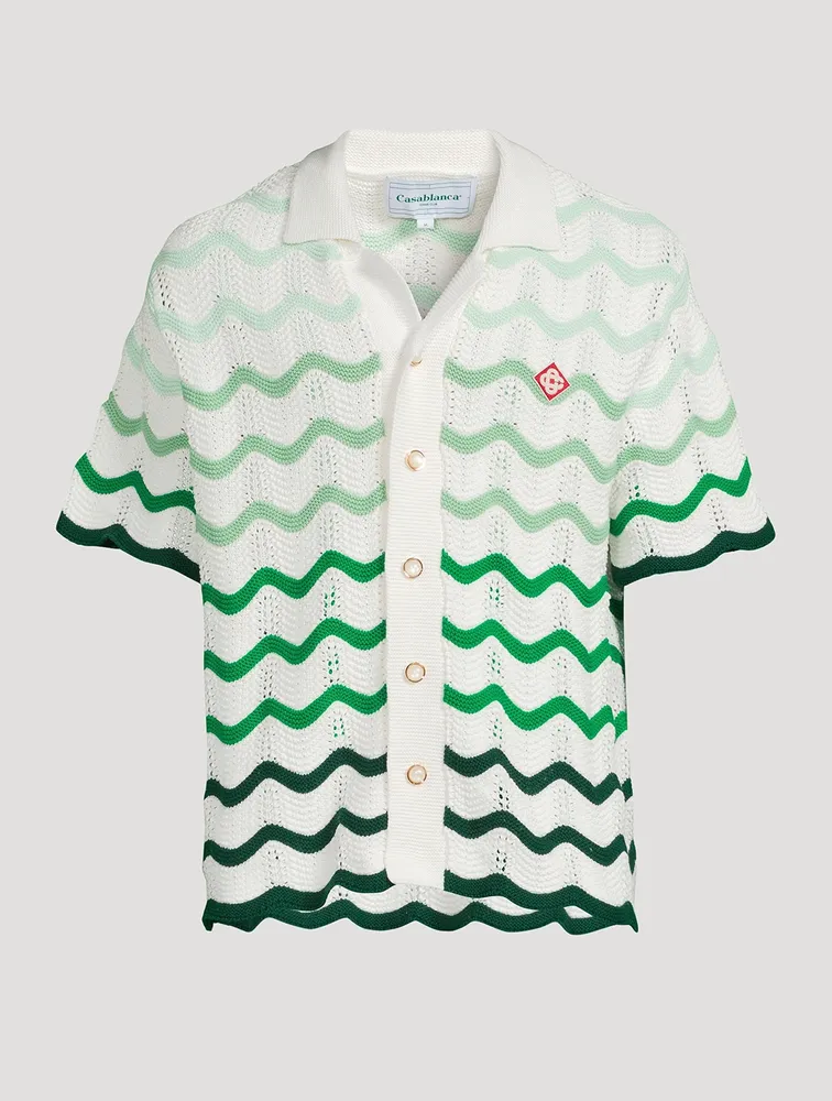 Wavy Gradient Crochet Shirt