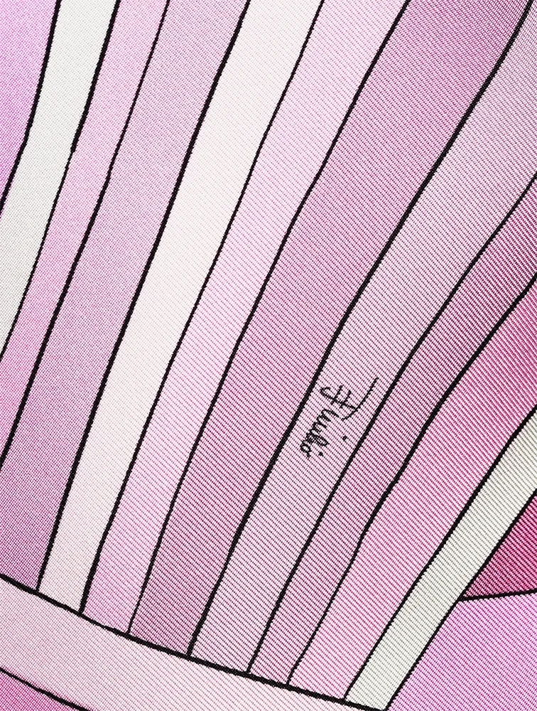 Printed Silk Twill Halter Top