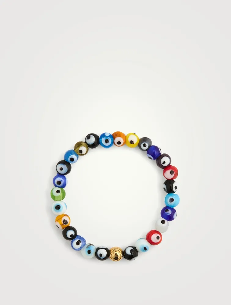 Beaded Bracelet With Evil Eye Glass Beads