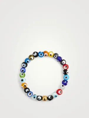 Beaded Bracelet With Evil Eye Glass Beads