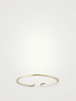 Gold Bangle Bracelet With Gems