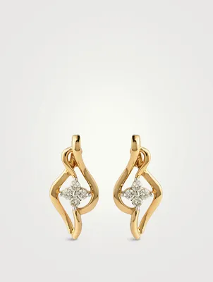 Ellie Gold Stud Earrings With Gems