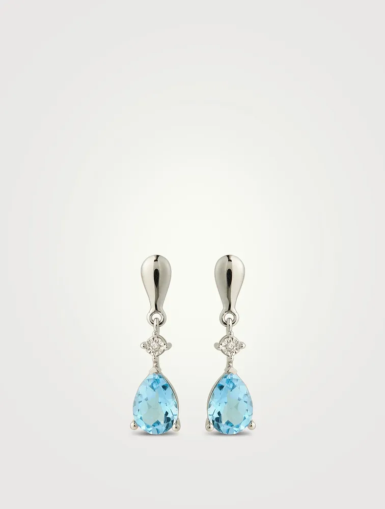 Gold Gem Drop Earrings