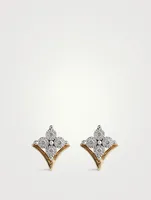 Gold Trinket Stud Earrings With Gems