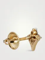 Gold Trinket Stud Earrings With Gems