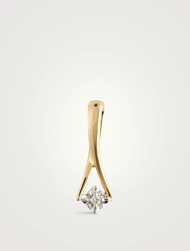Gold Falling Star Charm With Gems