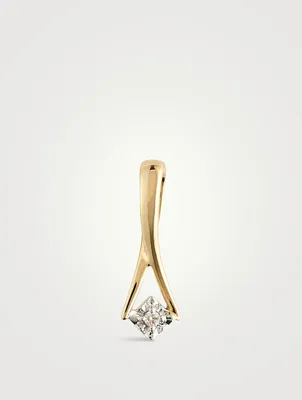 Gold Falling Star Charm With Gems