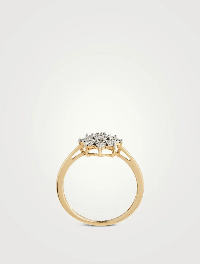 Gold Bunch Plate Ring With Gems