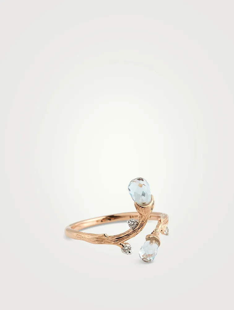 Rose Gold Dewdrops Gem Ring