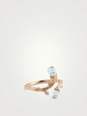 Rose Gold Dewdrops Gem Ring