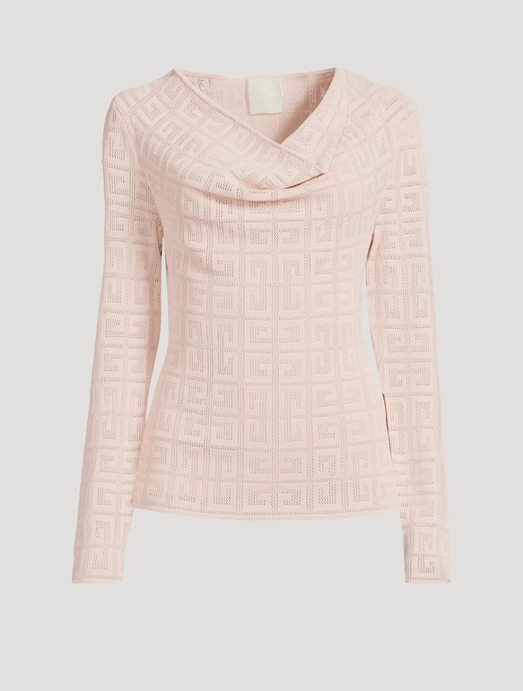 4G Jacquard Draped Sweater