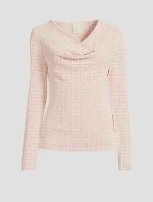 4G Jacquard Draped Sweater