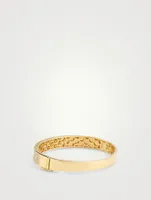18K Gold Nameplate Bangle Bracelet With Pavé Diamonds
