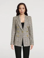 Not A Double-Breasted Pagoda Blazer Plaid Print