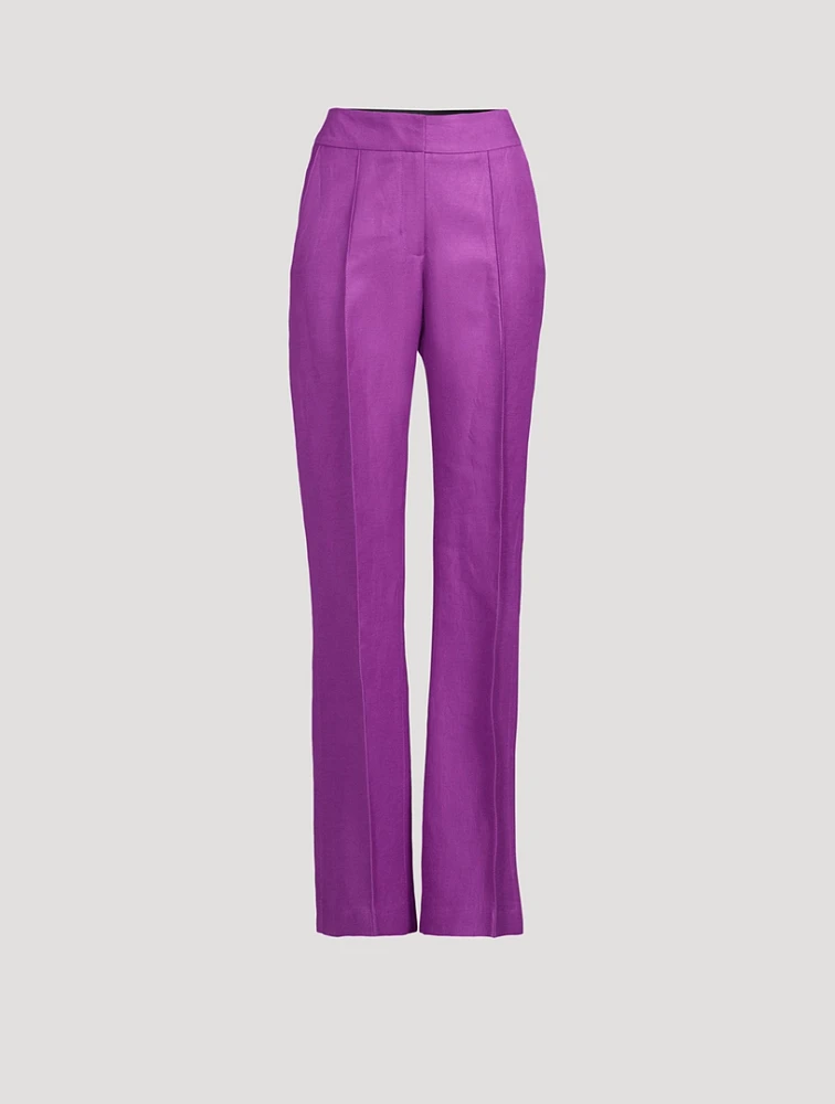 Pintuck Wide-Leg Trousers